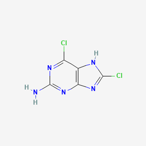 Chemical structure of 6,8-Dichloro-9H-purin-2-amine