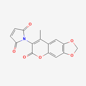 Chemical structure of 6,7-Methylenedioxy-4-methyl-3-maleimidocoumarin [for HPLC Labeling]