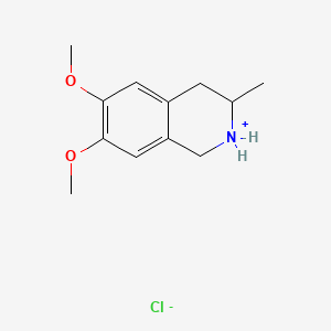 Chemical structure of 6,7-Dimethoxy-3-methyl-1,2,3,4-tetrahydroisoquinoline hydrochloride