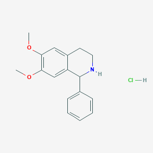 Chemical structure of 6,7-Dimethoxy-1-phenyl-1,2,3,4-tetrahydroisoquinoline hydrochloride
