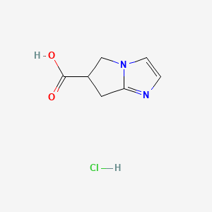 Chemical structure of 6,7-Dihydro-5H-pyrrolo[1,2-a]imidazole-6-carboxylic acid hydrochloride