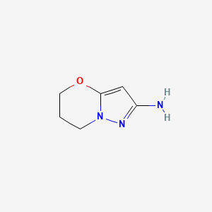 Chemical structure of 6,7-dihydro-5H-pyrazolo[5,1-b][1,3]oxazin-2-amine