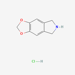 Chemical structure of 6,7-Dihydro-5H-[1,3]dioxolo[4,5-f]isoindole hydrochloride