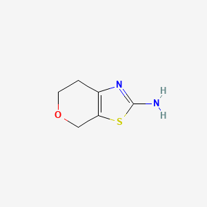 Chemical structure of 4H,6H,7H-pyrano(4,3-d)(1,3)thiazol-2-amine