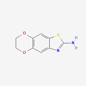 Chemical structure of 6,7-Dihydro-[1,4]dioxino[2',3':4,5]benzo[1,2-d]thiazol-2-amine