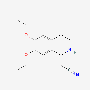 Chemical structure of 6,7-Diethoxy-1,2,3,4-tetrahydro-1-isoquinoline acetonitrile