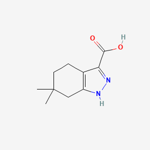 Chemical structure of 6,6-Dimethyl-4,5,6,7-tetrahydro-2H-indazole-3-carboxylic acid