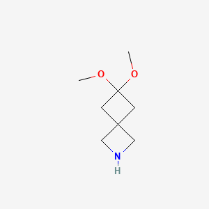 Chemical structure of 6,6-dimethoxy-2-azaspiro[3.3]heptane