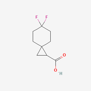 Chemical structure of 6,6-Difluorospiro[2.5]octane-1-carboxylic acid