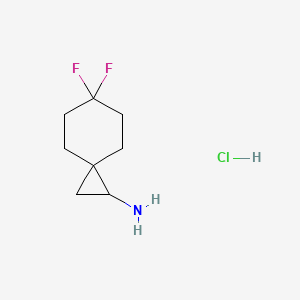 Chemical structure of 6,6-Difluorospiro[2.5]octan-1-amine hydrochloride