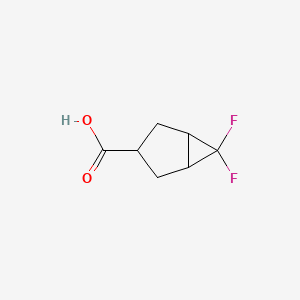 Chemical structure of 6,6-difluorobicyclo[3.1.0]hexane-3-carboxylic acid