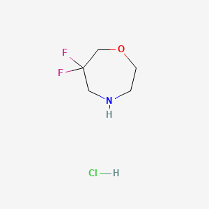 Chemical structure of 6,6-Difluoro-1,4-oxazepane hydrochloride