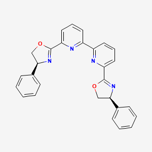 Chemical structure of 6,6'-Bis((S)-4-phenyl-4,5-dihydrooxazol-2-yl)-2,2'-bipyridine