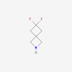 Chemical structure of 6,6-Difluoro-2-azaspiro[3.3]heptane