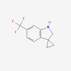 Chemical structure of 6'-(TRIFLUOROMETHYL)SPIRO[CYCLOPROPANE-1,3'-INDOLINE]