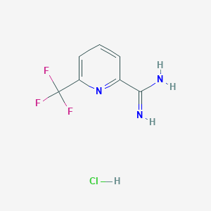 Chemical structure of 6-(Trifluoromethyl)picolinimidamide hydrochloride