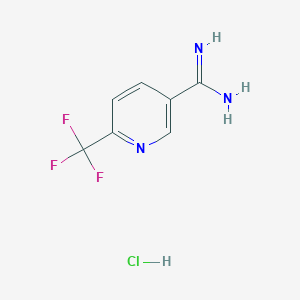 Chemical structure of 6-(Trifluoromethyl)nicotinimidamide hydrochloride