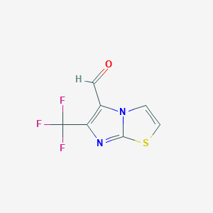 Chemical structure of 6-(Trifluoromethyl)imidazo[2,1-b]thiazole-5-carbaldehyde