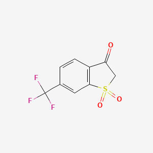 Chemical structure of 6-(Trifluoromethyl)benzo[b]thiophen-3(2H)-one 1,1-Dioxide