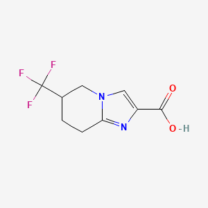 Chemical structure of 6-(Trifluoromethyl)-5,6,7,8-tetrahydroimidazo[1,2-a]pyridine-2-carboxylic acid