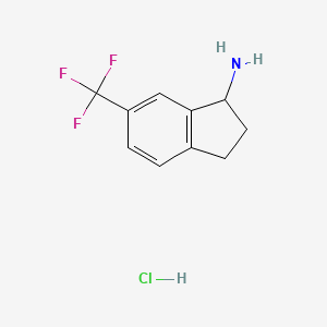Chemical structure of 6-Trifluoromethyl-indan-1-ylamine hydrochloride