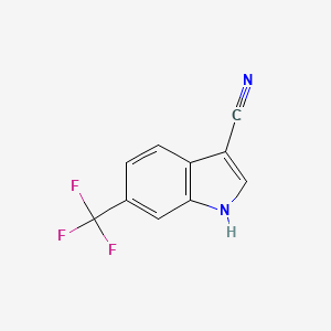 Chemical structure of 6-(Trifluoromethyl)-1H-indole-3-carbonitrile