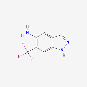 Chemical structure of 6-(Trifluoromethyl)-1H-indazol-5-amine