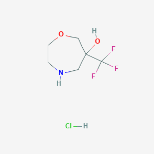 Chemical structure of 6-(Trifluoromethyl)-1,4-Oxazepan-6-Ol Hydrochloride