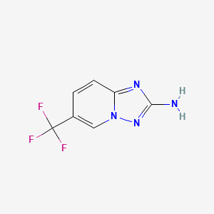 Chemical structure of 6-(Trifluoromethyl)-[1,2,4]triazolo[1,5-a]pyridin-2-amine