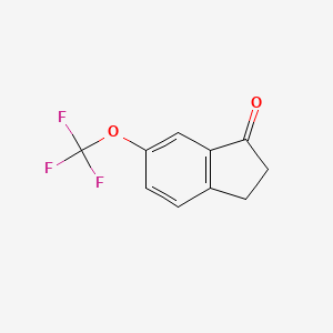 Chemical structure of 6-(Trifluoromethoxy)-2,3-dihydro-1H-inden-1-one