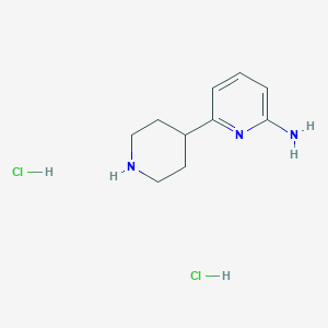 Chemical structure of 6-(Piperidin-4-yl)pyridin-2-amine dihydrochloride