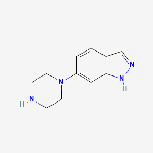 Chemical structure of 6-(Piperazin-1-yl)-1H-indazole