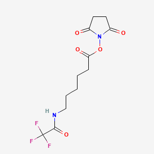 Chemical structure of 6-(N-Trifluoroacetyl)aminocaproic Acid N-Succinimidyl Ester