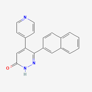 Chemical structure of 6-(Naphthalen-2-yl)-5-(pyridin-4-yl)pyridazin-3(2H)-one