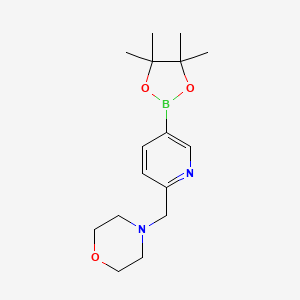 Chemical structure of 6-(Morpholinomethyl)pyridine-3-boronic Acid Pinacol Ester