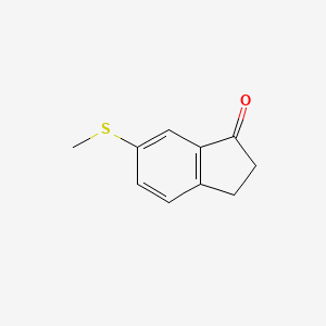 Chemical structure of 6-(Methylthio)-1-indanone
