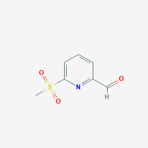 Chemical structure of 6-(Methylsulfonyl)picolinaldehyde