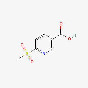 Chemical structure of 6-(Methylsulfonyl)nicotinic Acid