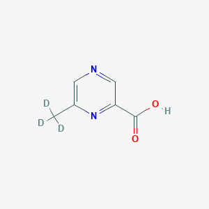 Chemical structure of 6-(Methyl-D3)-pyrazine-2-carboxylic acid