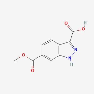 Chemical structure of 6-(Methoxycarbonyl)-1H-indazole-3-carboxylic acid