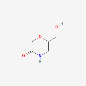 Chemical structure of 6-(Hydroxymethyl)morpholin-3-one