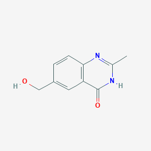Chemical structure of 6-(Hydroxymethyl)-2-methylquinazolin-4(1H)-one