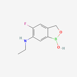 Chemical structure of 6-(Ethylamino)-5-fluoro-2,1-benzoxaborol-1(3H)-ol