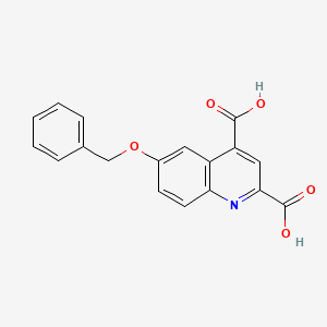 Chemical structure of 6-(Benzyloxy)quinoline-2,4-dicarboxylic acid