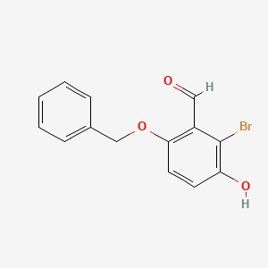 Chemical structure of 6-(benzyloxy)-2-broMo-3-hydroxybenzaldehyde
