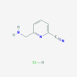 Chemical structure of 6-(Aminomethyl)picolinonitrile hydrochloride