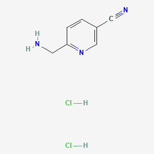 Chemical structure of 6-Aminomethylnicotinonitrile dihydrochloride