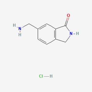 Chemical structure of 6-(Aminomethyl)isoindolin-1-one hydrochloride