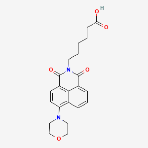 Chemical structure of 6-(6-Morpholino-1,3-dioxo-1H-benzo[de]isoquinolin-2(3H)-yl)hexanoic acid