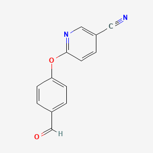 Chemical structure of 6-(4-Formylphenoxy)nicotinonitrile